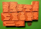 Teacher s Spanish english Rubber Stamp Assortment  12 Pcs   Wood Mounted