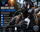 Cbrn Gas Mask With Nbc Filter Bottle And Hose    Full Face Respirator Kit Usa