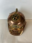 Scuba Dive Diver Helmet 7  Copper Brass And Glass Ports Nautical Desk Model