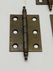 5 Pairs Antique Brass Door Hinges 3    Ball Tip Finial Cabinet Hardware Vintage