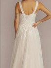 David s Bridal Wg4070 Ivory blush Lace A-line Wedding Gown Size 4 Nwt
