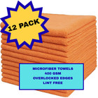 Microfiber Cleaning Cloth Rag Car Polishing No Scratch Detailing 16x16    12 Pack