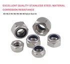 210pcs Nylock Hex Self Locking Nuts Assortment Kit Nylon Inserted Nuts 304 St   