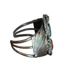 Vintage Old Pawn Sterling Silver Turquoise Coral Tri-shank Cuff Bracelet