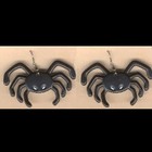 Black Scary Spider Funky Earrings Gothic Witch Halloween Costume Novelty Jewelry