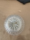 Antique Cut Glass Vanity Powder Jar Silver Lid