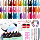 Gel Nail Polish Kit With Uv Lamp Light Poly Extension Soak Off Manicure Tool Set