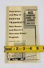 Vintage 1955 Denver Tramway Company Route Map Brochure One-way Street Program