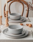 12 Piece Dinnerware Set For 4 Plates And Bowls Light Gray