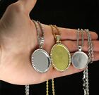 Cz Photo Pendant Gold Plated Stainless Steel Rope Chain Picture Included