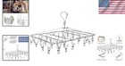 Stainless Steel Drying Rack With 52 Clips Foldable For Laundry Storage