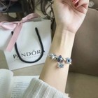 Pandora Silver  Girl Heart Star Woven Stars Shining Bracelet Size 7 9 In 