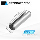 24pcs Roll Pins 6 25 Inch 6mm  Dia  1 Inch 25mm  Length  Silver