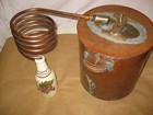 Antique 2 Gal Copper Moonshine Still W coil   Grape Wine Bottle- Man Cave Must  