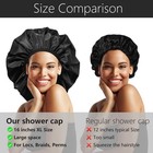 Auban Extra Large Shower Cap  Double-layer Waterproof Reusable  Xl Satin Lining