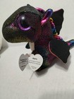 Ty Beanie Boos Large Big Eyed Anora Sparkle Black Rainbow Dragon Plush 6 