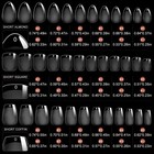 3 Styles Short Nail Tips Kit - 720pcs Half Matte Coffin  Almond  Square Fake    