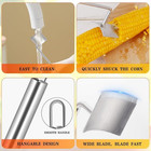 2pc Corn Peeler Stainless Steel Corn Cob Stripping Tool W  Hook Long Handle Corn