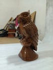 Owl Wooden Statue Corbel Finial For Staircase Newel Post  Painted  1 Pcs