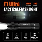 1000 Lumen Tactical Flashlight With Holster - Bright Led Police Duty Light
