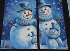 Patchwork  Quilt Top  family  3 Window  pieced decor wall lap 42x50 Usa Homemade