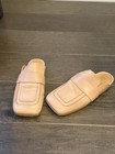 Mars  ll Women s Beige Leather Square Toe Slip-on Loafer Mules Eu 37