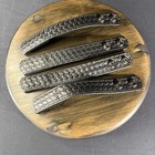 Black Basket Weave Leather Duty Belt Keepers  7 5   with Hidden Double Snaps