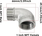 2pcs 90 Degree Street Elbow Male X Female  304 Stainless Steel Pipe 1  Npt