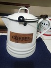 Antique Coffee Pot Large Enamelware   Very Nice   Great Farmhouse Style 