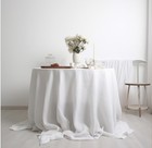 100  Pure Linen Round Tablecloths 108inch Round Machine Washable Tablecloth F   