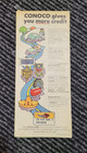 Vintage 1970 Conoco Gas Station Locator Road Map Kansas 
