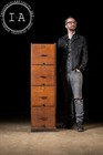 Antique Oak Filing Cabinet With Brass Hardware