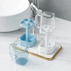 Toothbrush Holder With Cup Cover Toothpaste Stand Bathroom Organize Freestand Us