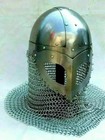Medieval Norman Viking Helmet With Chainmail Aventail Steel Larp Armor