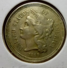 1866 Iii 3 Cent Nickel Vf Full Liberty Exact Coin Fast Shipping