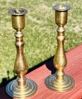 Set Of Vintage Brass Candlestick Holder Made In Thailand 7  Tall