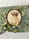 Antique Victorian Celluloid Dresser Box Lady Lily Of The Valley Flowers Textured