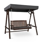 4 Ft Porch Swing Set With Stand  Canopy  Hanging Swing Chair For Garden Patio