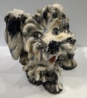 Vintage Italian Spaghetti Dog Terrier Figurine Black   White 5  Long 4  Tall 60s