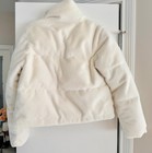 Abercrombie   Fitch Faux Fur Mini Puffer Crop Coat Size Small Off White