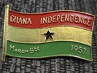 Vintage 1957 Ghana Independence Metal Flag Pin Rare Htf