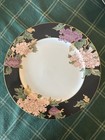Vintage 1984 Fitz And Floyd Cloisonne Peony Black 4 Piece Set - Floral Elegance 