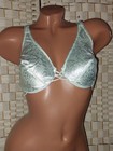 Vtg Vanity Fair Satin Second Skins Baby Blue Uw Bra Floral 36c-38