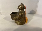 Vintage Japanese Brass bronze Gilt Bronze Man Carryingbox  Figural Incense Burn