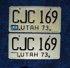 1976 Utah License Plate Plates Pair   Set