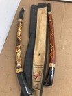 Set Of 2 Ulladulla Australian Aboriginal Didgeridoo Ornately Carved Wood Musical