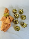Vintage Brass Sun Napkin Rings Set Of Eight