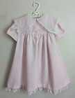 Vintage 90s Toddler Girls Party Dress Pink Lace Sheer Organdy Collar 4t Classic 