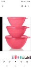 Tupperware 3pc Wonderlier Bowl Set- Pink coral-new And Free Shipping       