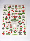 3d Grinch Themed Christmas Nail Art Stickers